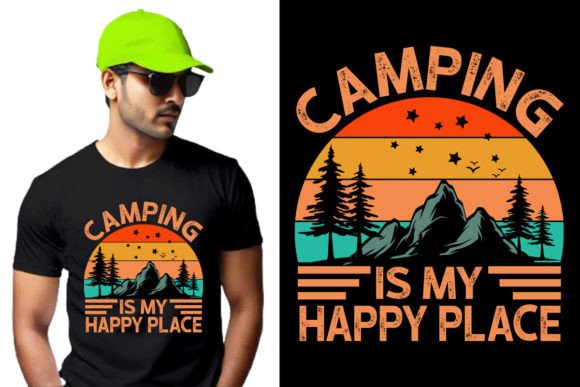 Camping is My Happy Place Graphics & T-Shirt Designs