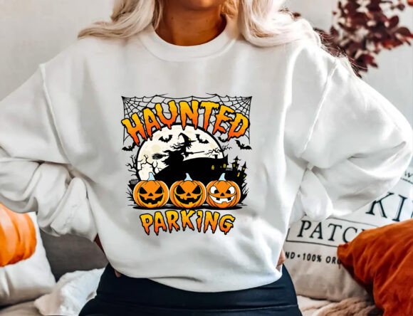 Haunted Parking Halloween Shirt Graphics & T-Shirt Designs