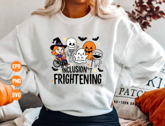 Inclusion t Frightening Halloween Design: Graphics & T-Shirt Designs