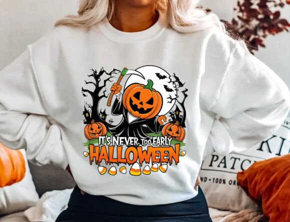It’s Never Too Early Halloween Design: Graphics for T-Shirt Designs & Editorial Use