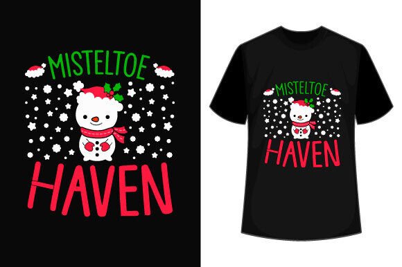 Misteltoe Haven: Festive Graphics for T-Shirt Designs
