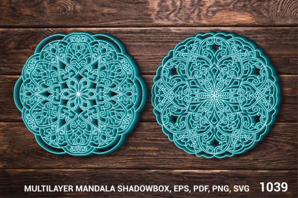 Multilayer SVG Paper-cut Mandala 1039: Graphics for Crafts
